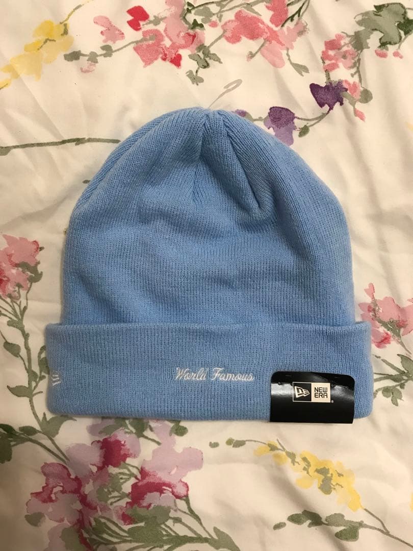 Supreme ボックスロゴ　バンダナ　ビーニー　水色 ニット帽　青