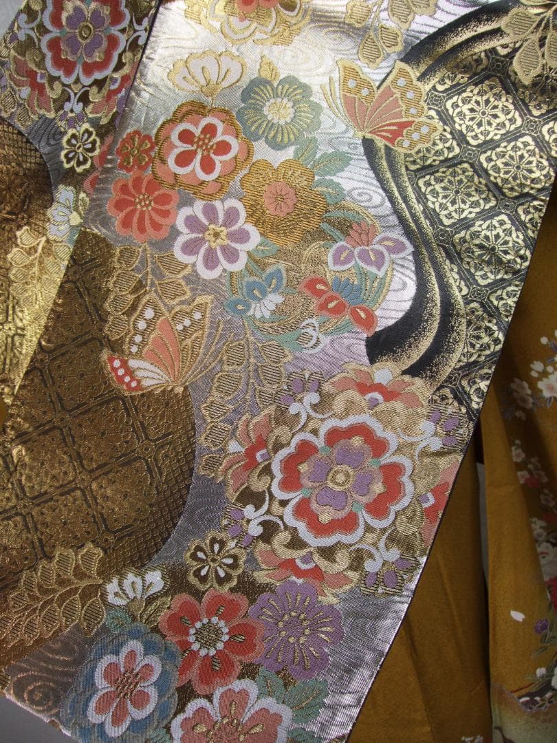 古典柄/牡丹桜/ぼかし染め/金駒刺繍/振袖フルセット　ｍ97　成人式