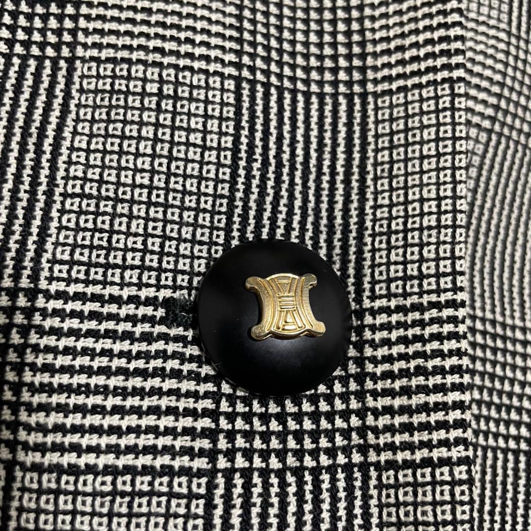 14376✨CELINE セリーヌ グレンチェック テーラードジャケット L