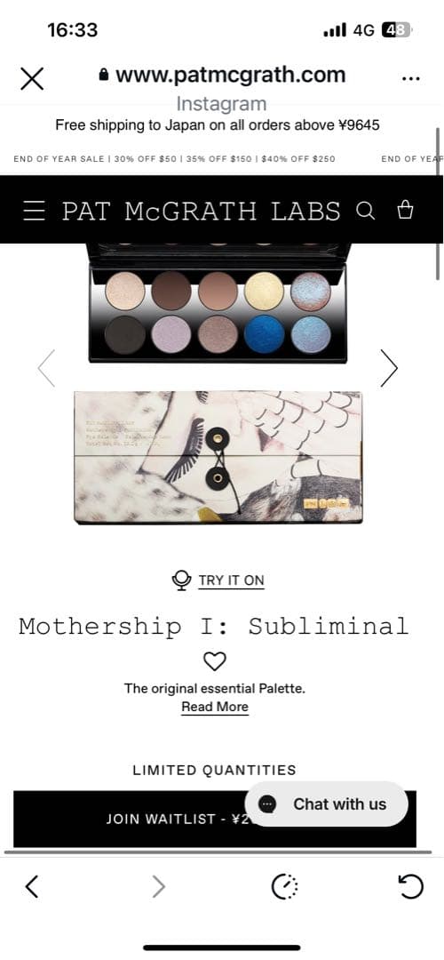 Tsubasa 様用　PAT MCGRATH LABS Mothership