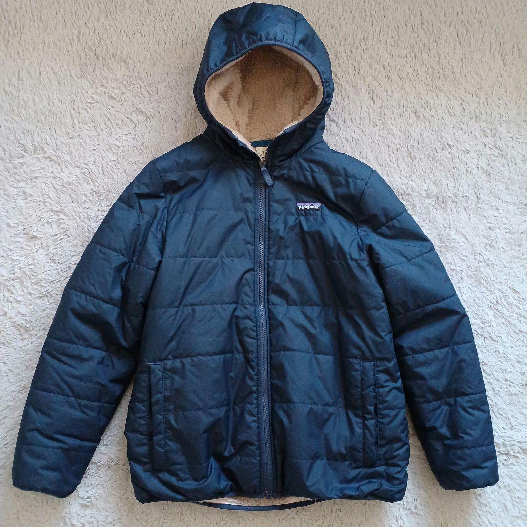 パタゴニア　キッズ　リバーシブル　ジャケット　XL 14 ネイビー