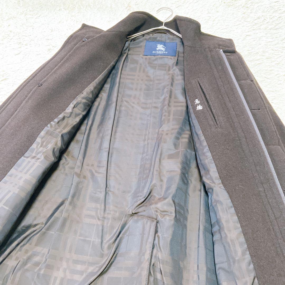極美品　バーバリーロンドン　アンゴラウール　コート　メンズ　裏地チェック　S