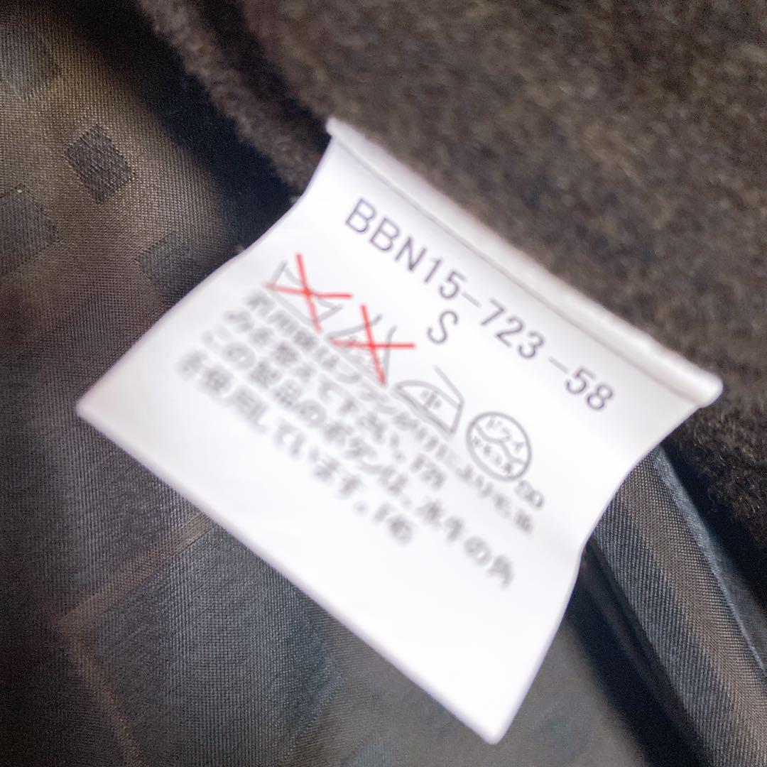 極美品　バーバリーロンドン　アンゴラウール　コート　メンズ　裏地チェック　S