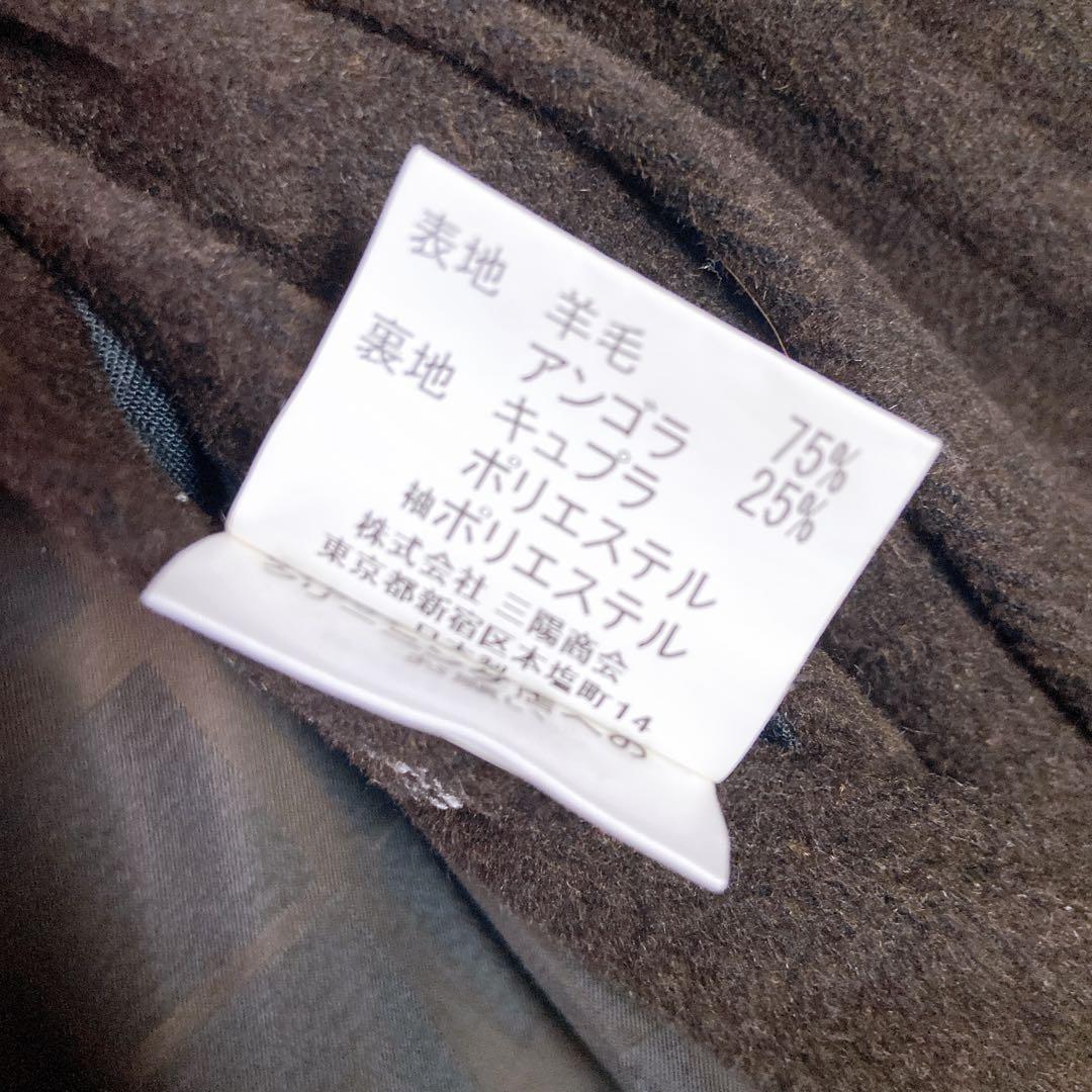 極美品　バーバリーロンドン　アンゴラウール　コート　メンズ　裏地チェック　S