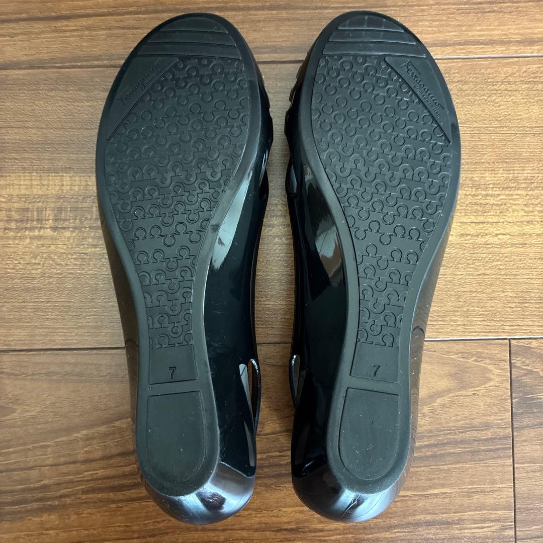 美品★フェラガモ BERMUDA ラバーシューズ ブラック 7サイズ