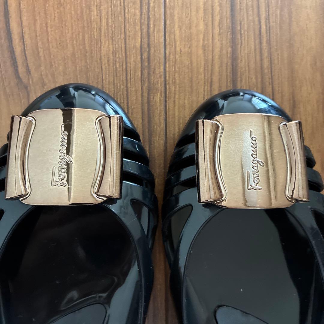 美品★フェラガモ BERMUDA ラバーシューズ ブラック 7サイズ