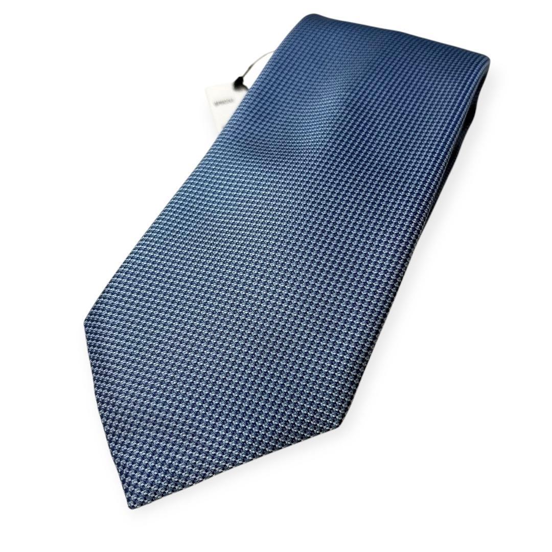 未使用 タグ付き ブリオーニ ソリッド シルク ネクタイ ジャガード イタリア