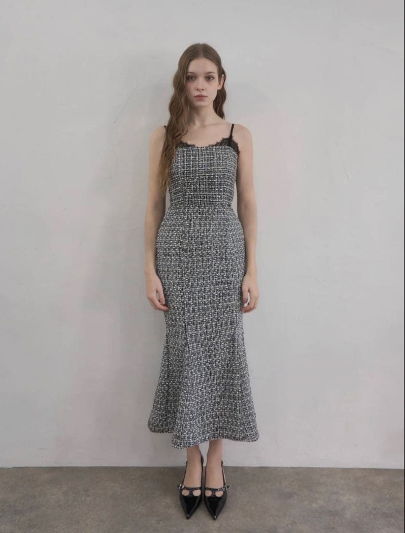 ワンピース yilon TWEED LACE MERMAID DRESS
