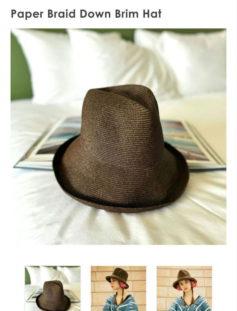 MARIHOJA Paper Braid Down Brim Hat　57cm