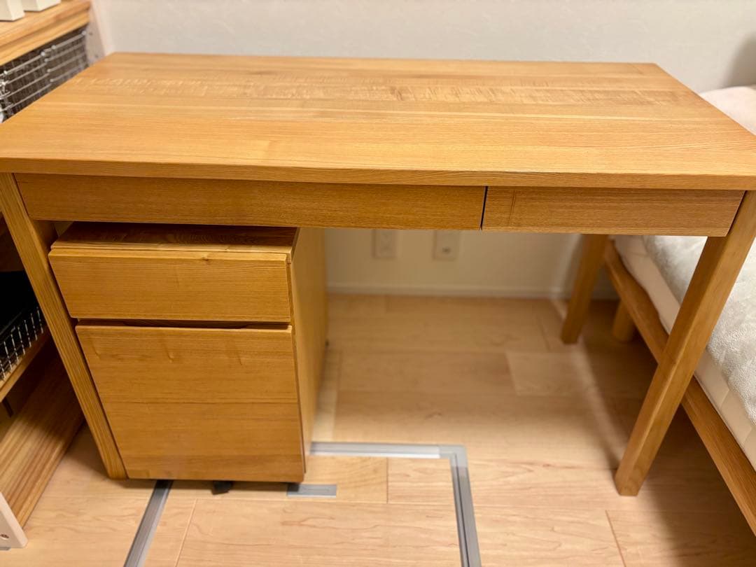 【マメコト】無印良品　木製デスク タモ材