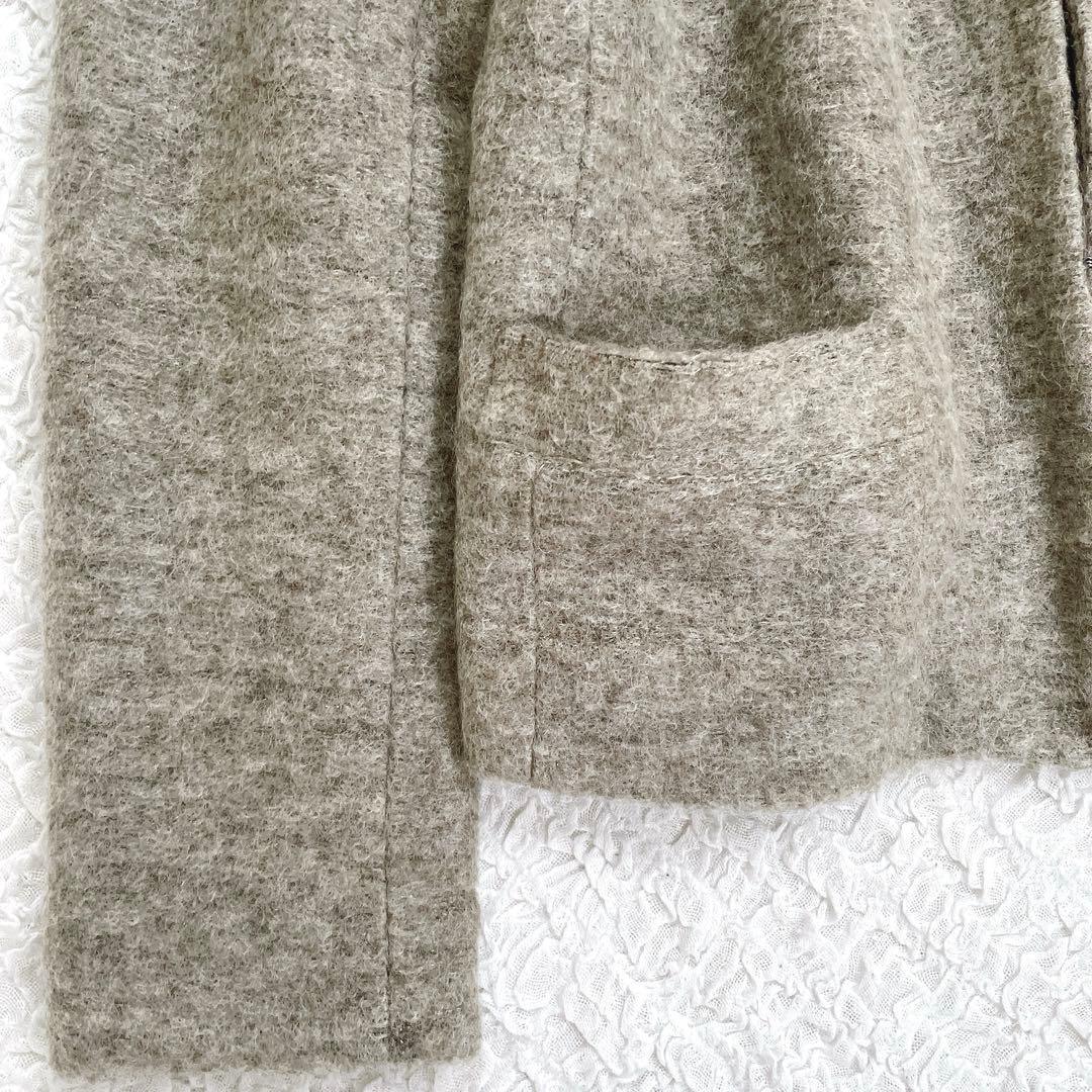 新品✨【23区】ノーカラージャケット　ベージュ　モヘヤ毛　薄手　ショート　羽織