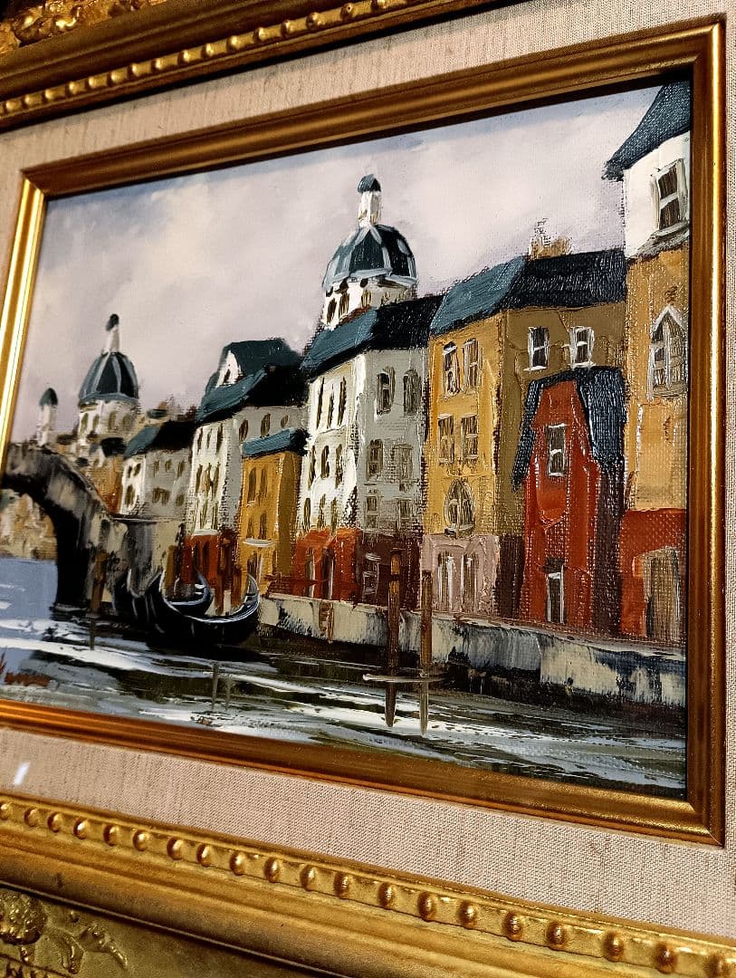 黒沢久 　ベニス　ベネチア　油彩 　サイン　イタリア　ゴールド　水の都　華芳