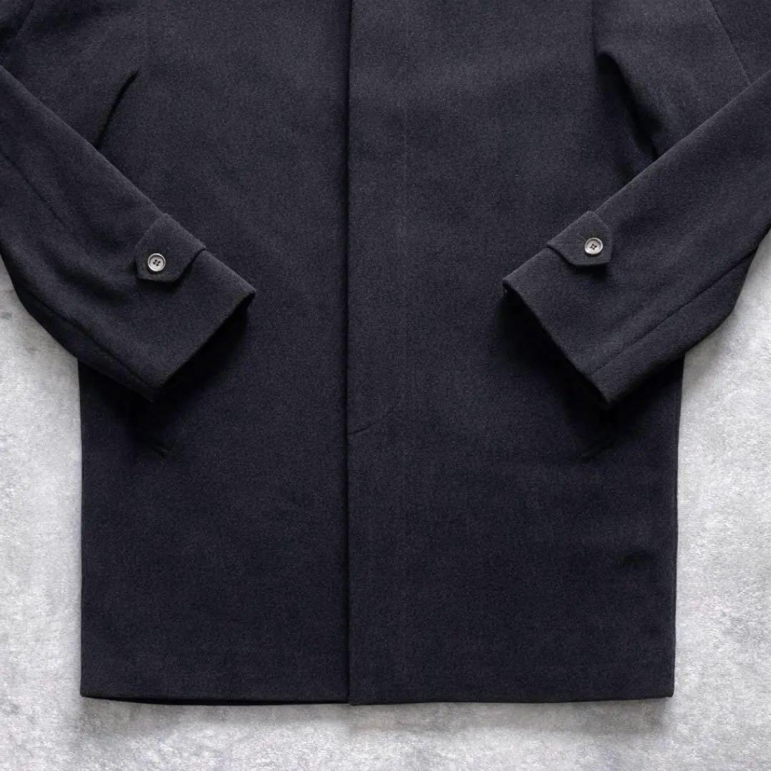 高級 アンゴラ60%使用 スタンドカラーコート L ブラック タグ付き新品未使用