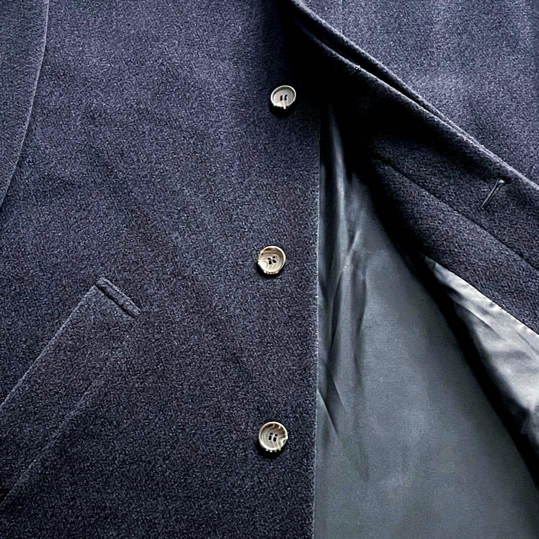 高級 アンゴラ60%使用 スタンドカラーコート L ブラック タグ付き新品未使用