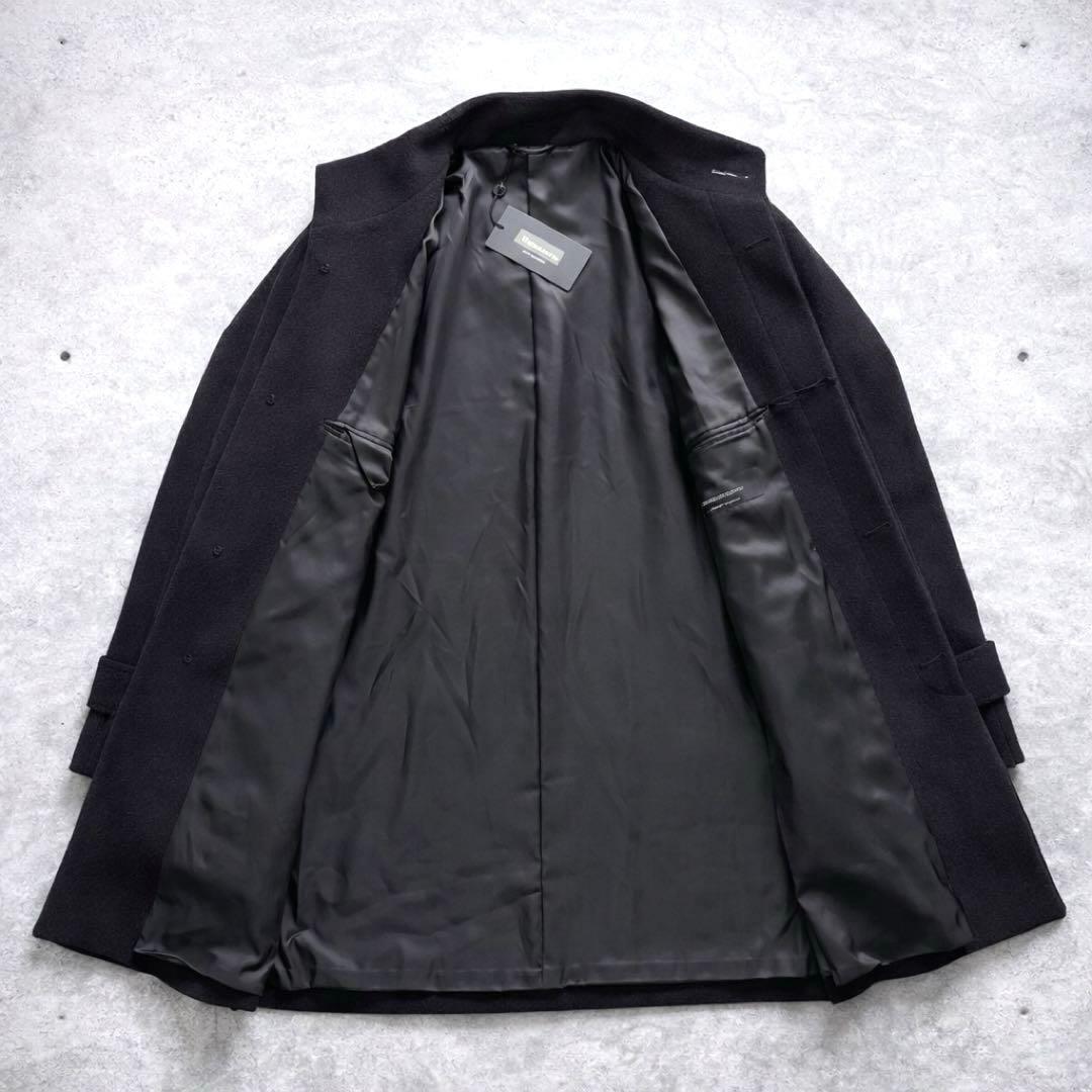 高級 アンゴラ60%使用 スタンドカラーコート L ブラック タグ付き新品未使用