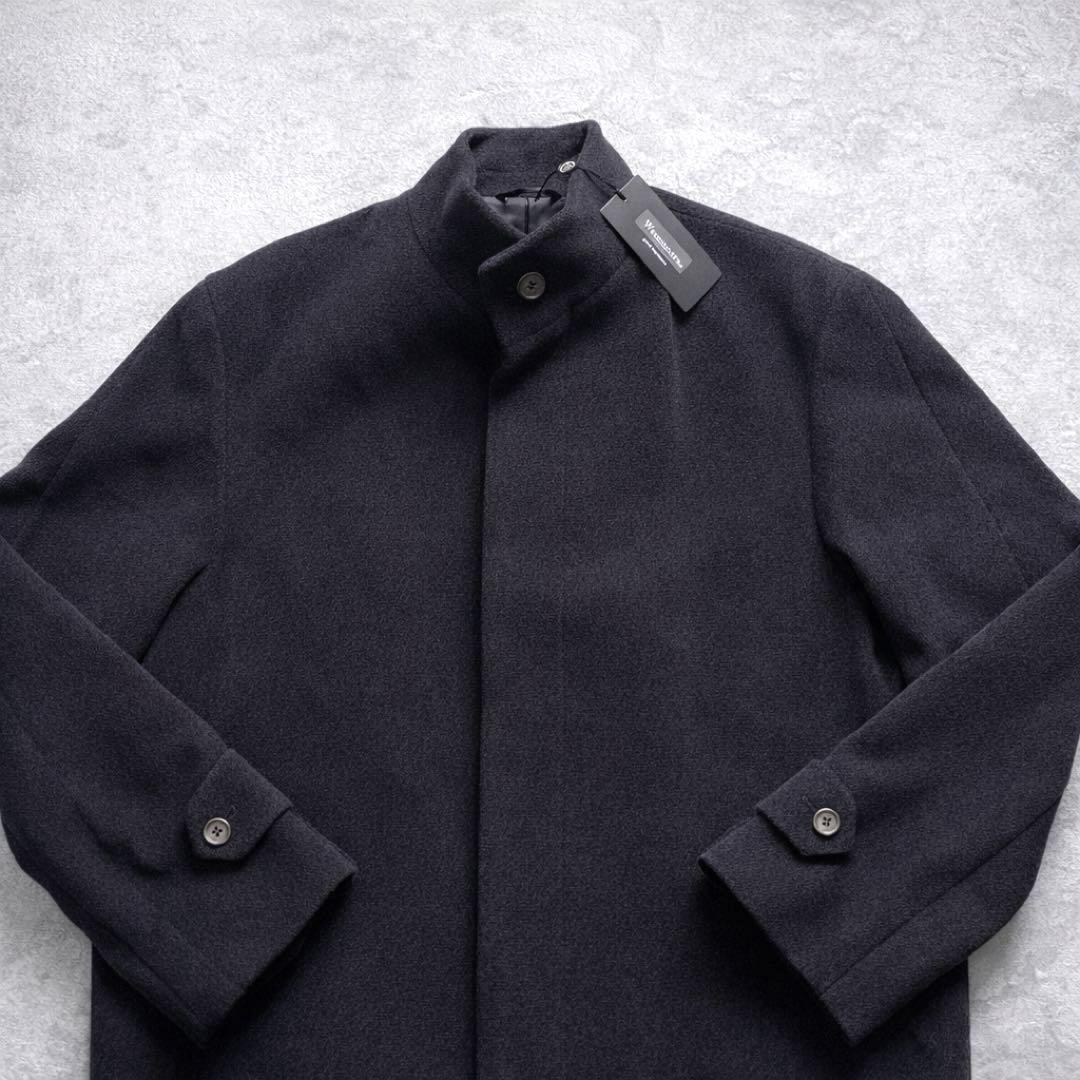 高級 アンゴラ60%使用 スタンドカラーコート L ブラック タグ付き新品未使用