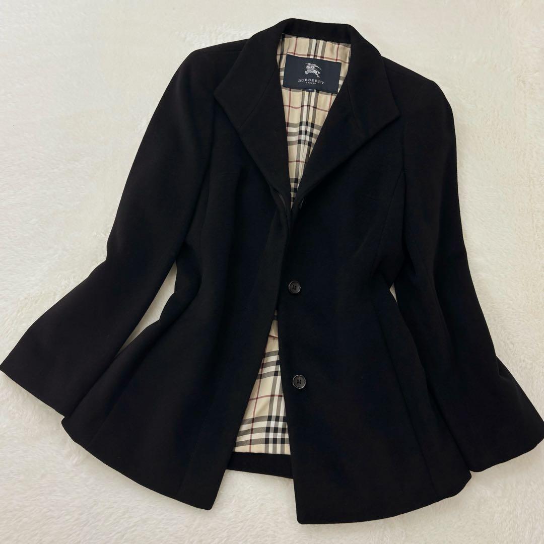 美品　バーバリーロンドン　コート　ジャケット　アンゴラ　ラムウール　ノバチェック