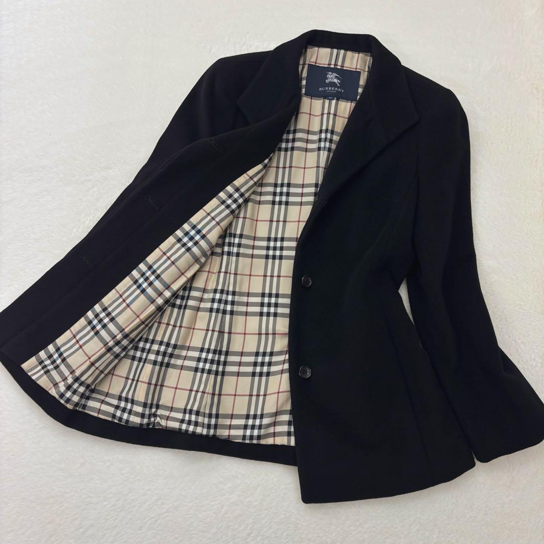 美品　バーバリーロンドン　コート　ジャケット　アンゴラ　ラムウール　ノバチェック