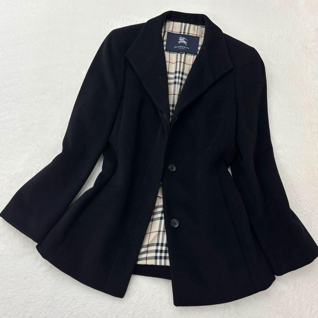 美品　バーバリーロンドン　コート　ジャケット　アンゴラ　ラムウール　ノバチェック