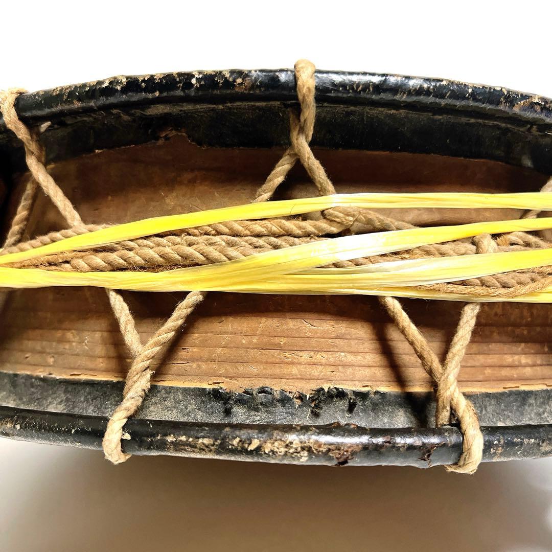 【締め太鼓】　和太鼓 36.8cm×11.2cm 打楽器　和楽器　鼓面良好