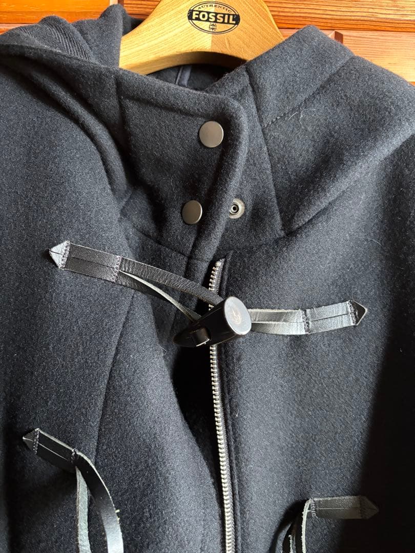 FRAMeWORK ブラック メルトンダッフルポンチョコート