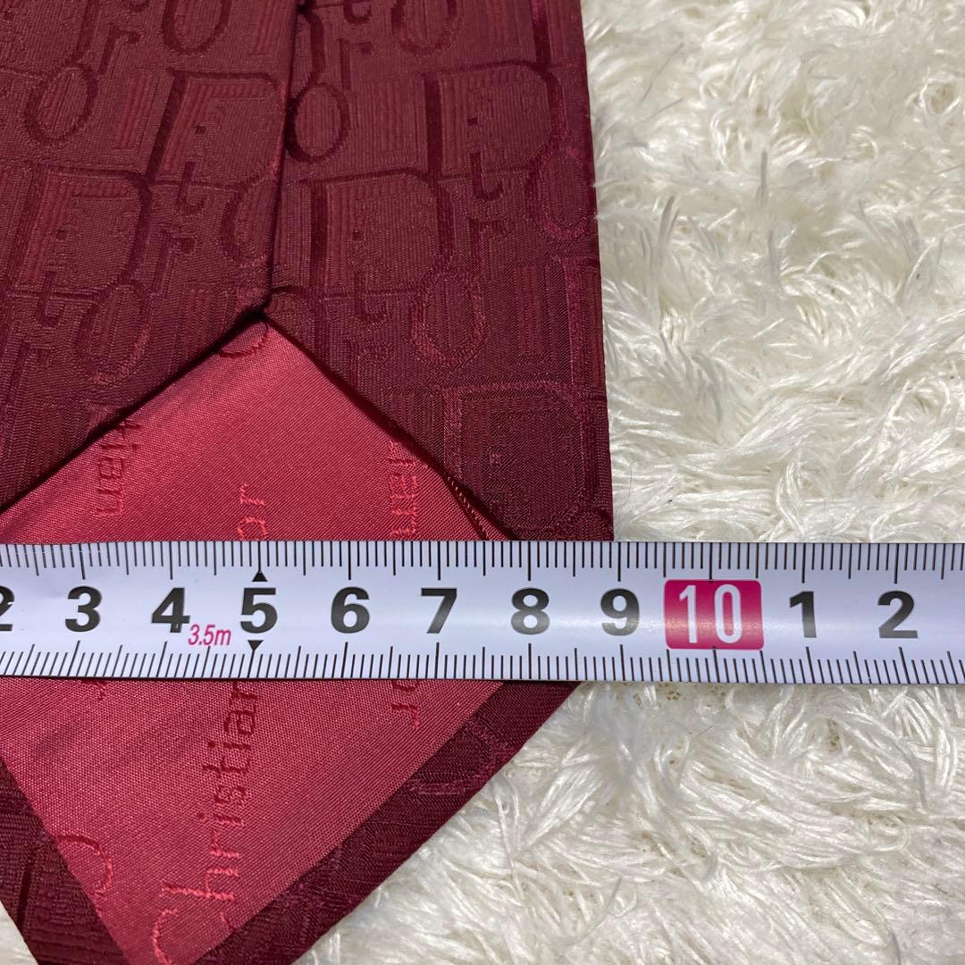Dior トロッター　ネクタイ　美品　総柄　一点物　ビジネス　ワインレッド