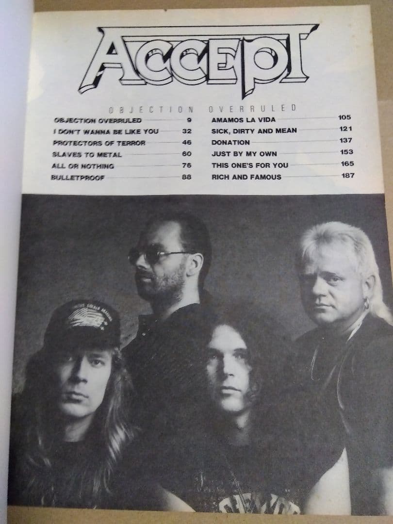 バンドスコア　ACCEPT OBJECTION OVERRULED　アクセプト