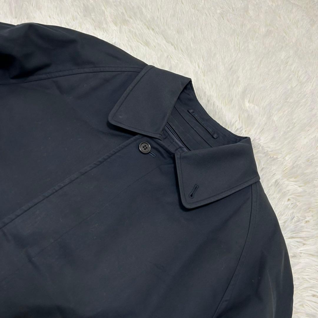 【美品/L】バーバリーロンドン ステンカラーコート アウター ライナー付 紺色