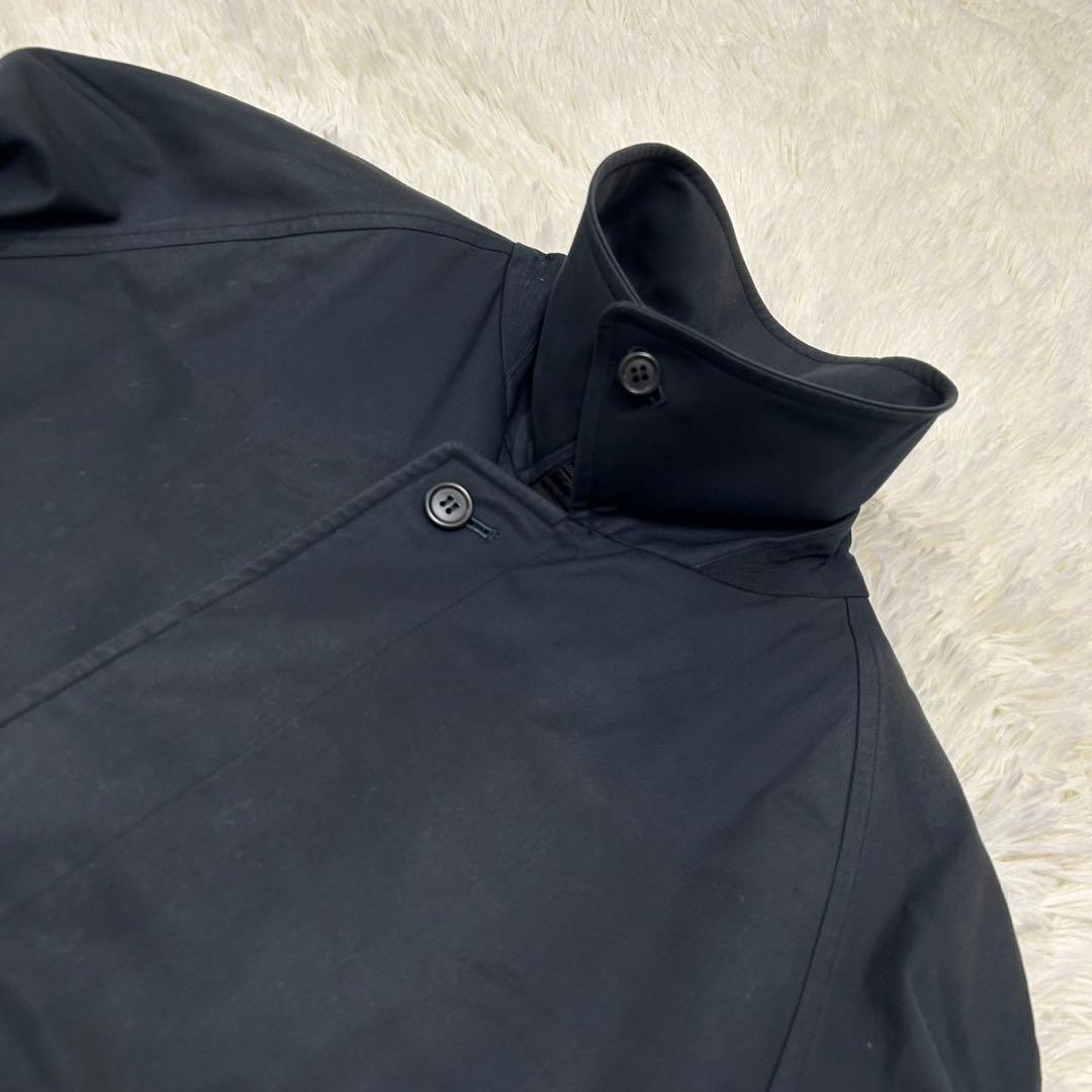 【美品/L】バーバリーロンドン ステンカラーコート アウター ライナー付 紺色