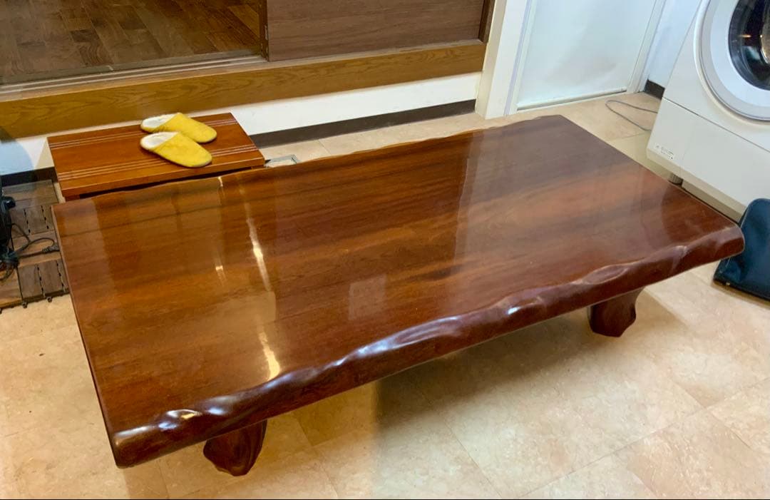 一枚板　座卓 テーブル 飴色　昭和レトロ