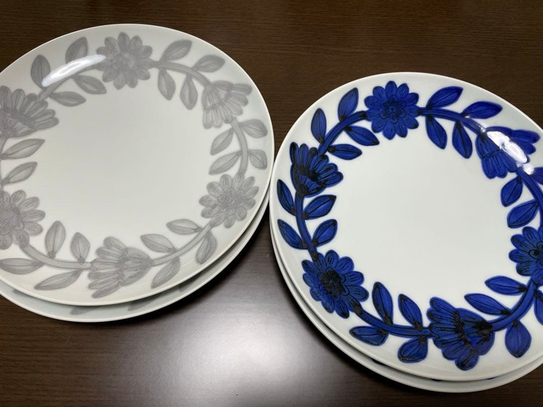 【波佐見焼 西山】デイジー 22cm プレート 4点セット