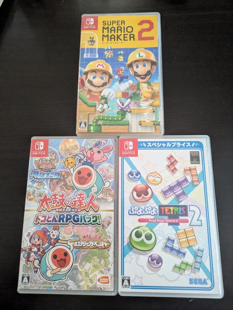 Switchソフト３本まとめ売り（マリメ・ぷよテト・太鼓の達人）