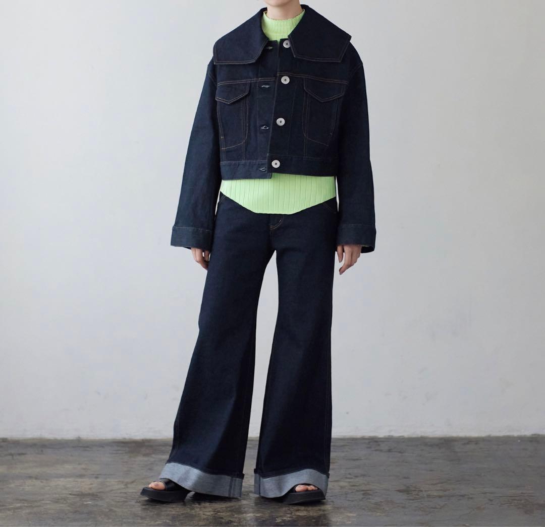 【新品】LANVINenBleu ビッグカラーデニムショートジャケット