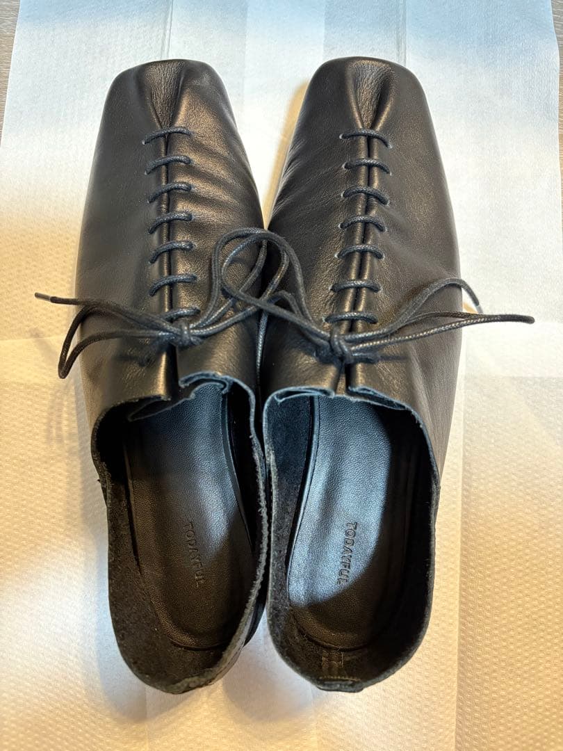 美品 TODAYFUL Laceup Leather Shoes ブラック