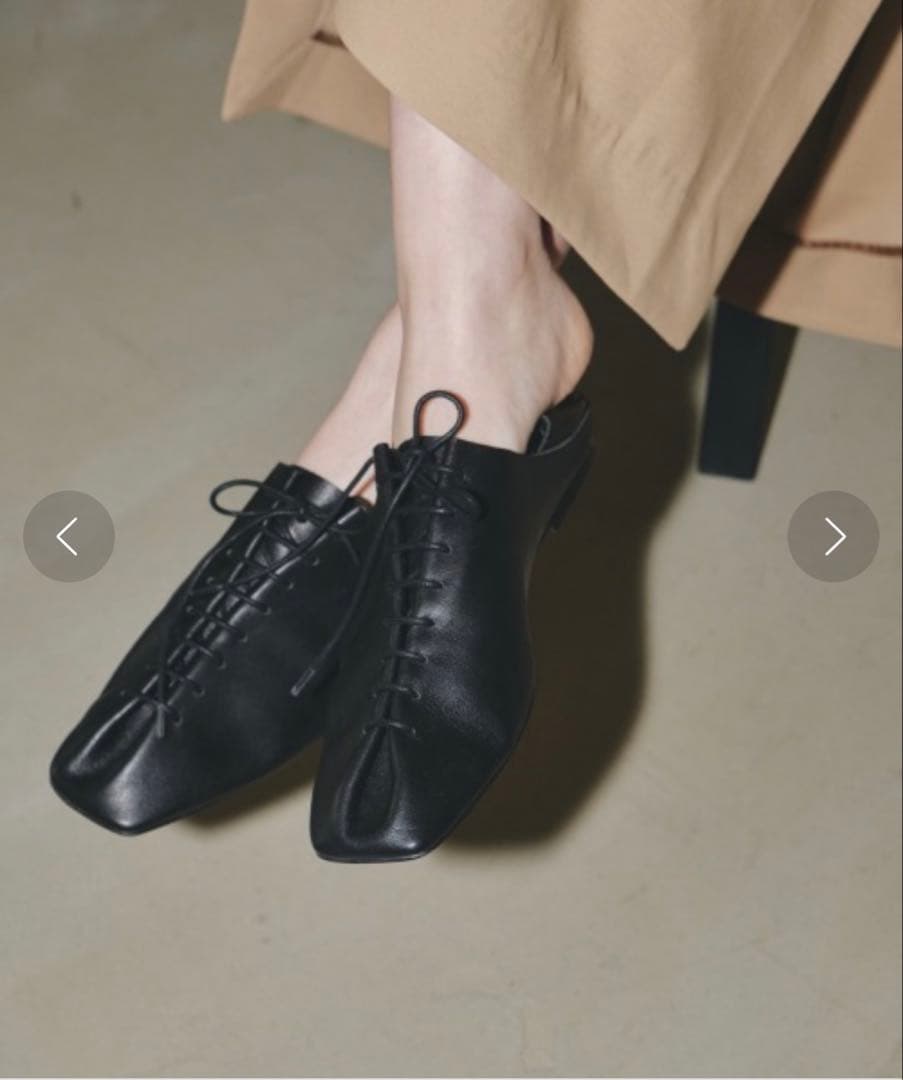 美品 TODAYFUL Laceup Leather Shoes ブラック