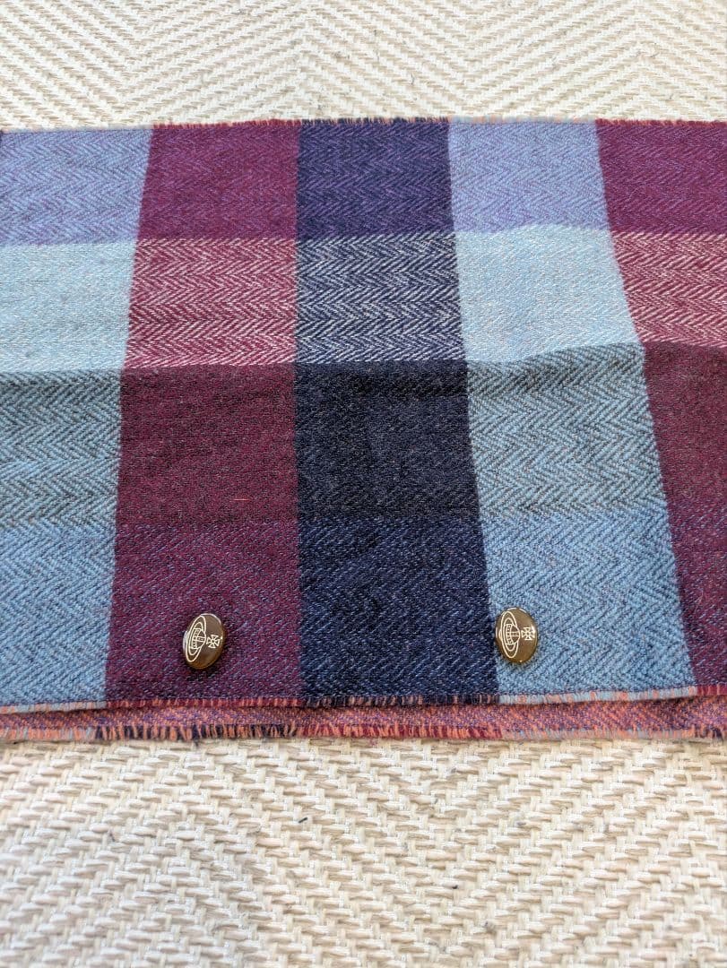 美品✨ヴィヴィアンウエストウッド チェック柄ウールマフラー