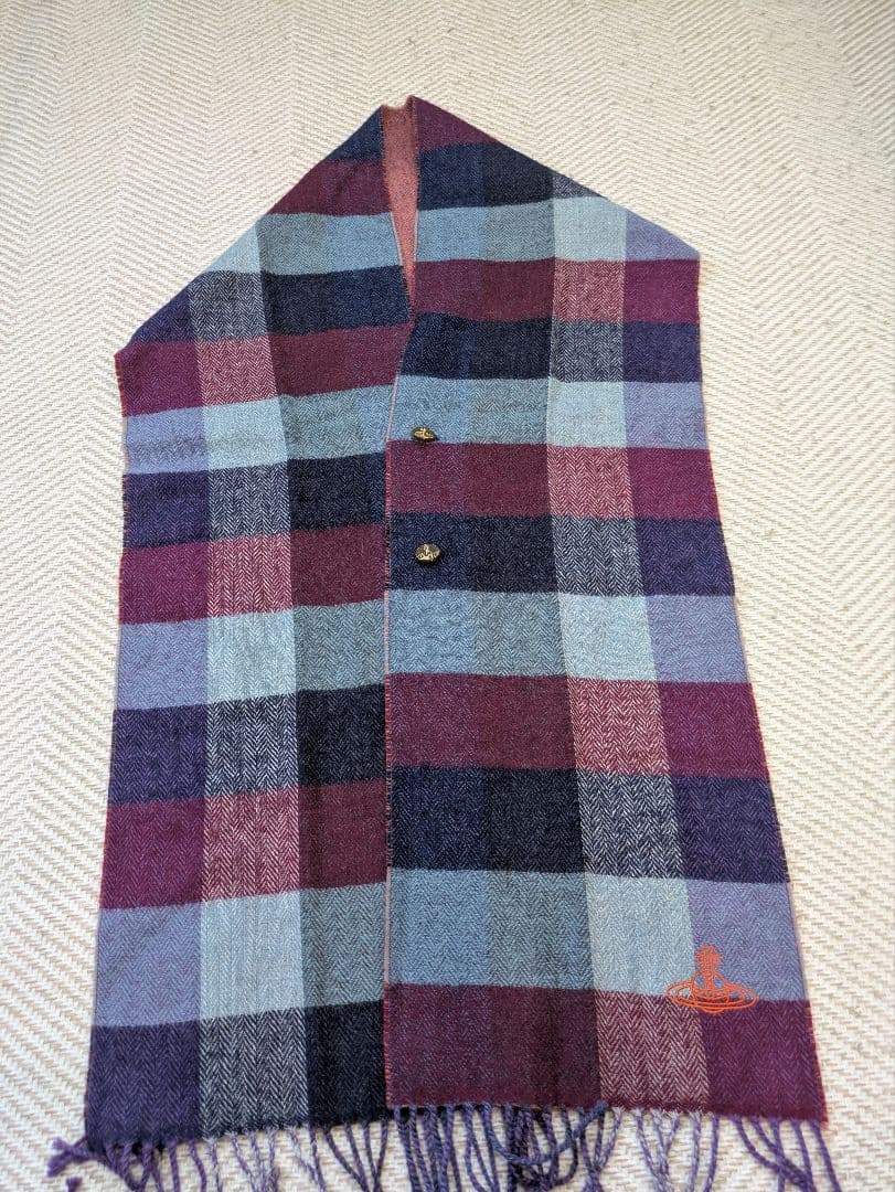 美品✨ヴィヴィアンウエストウッド チェック柄ウールマフラー