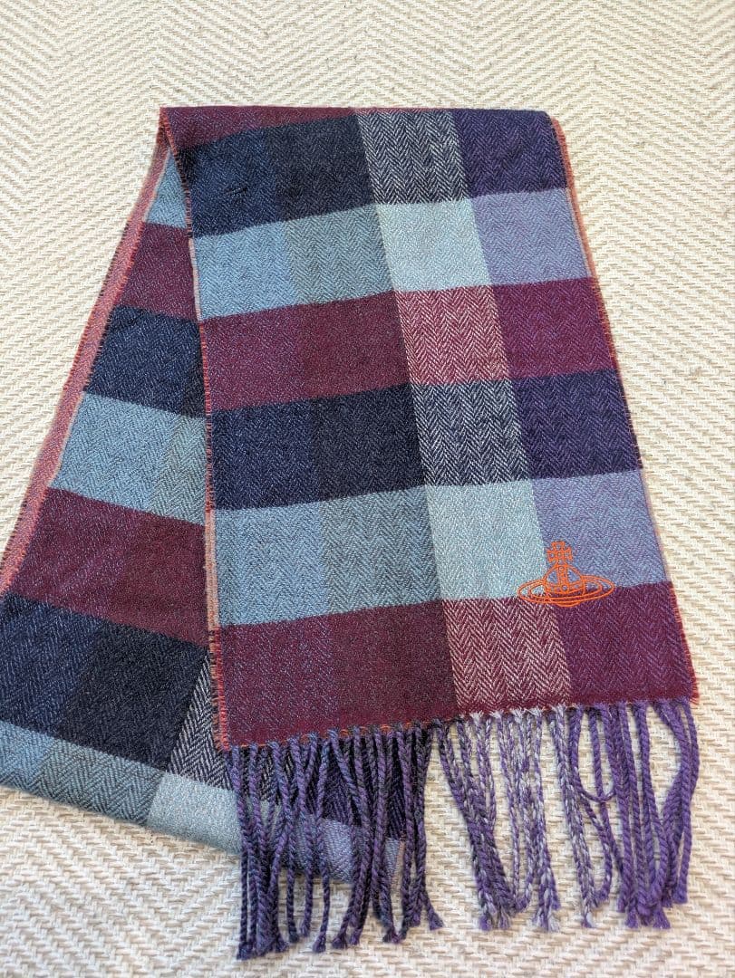 美品✨ヴィヴィアンウエストウッド チェック柄ウールマフラー