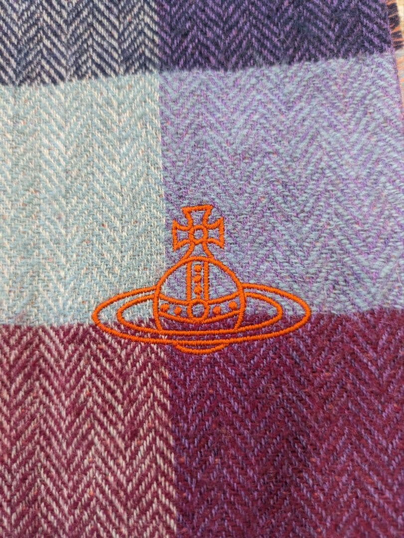 美品✨ヴィヴィアンウエストウッド チェック柄ウールマフラー