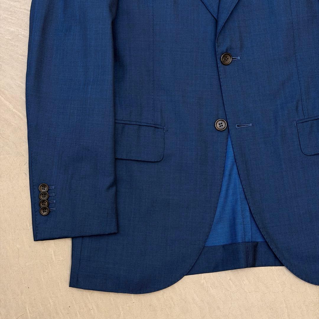 サ*ラ様 【美品】 ストラスブルゴ スーツ ウール ネイビー ヘリンボーン 48