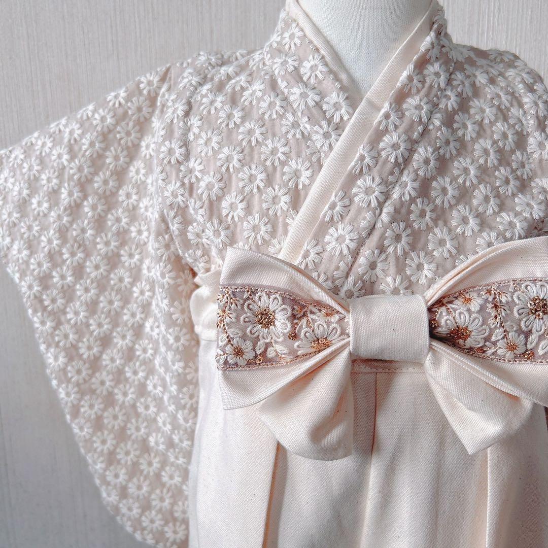 《60-100ワンサイズ》ベビー袴　ベビー着物　お食い初め　初節句　ひな祭り❁⃘*