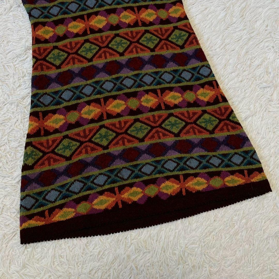 アルパカ専門店　T'IKA ニット　ワンピース　総柄 ペルー製