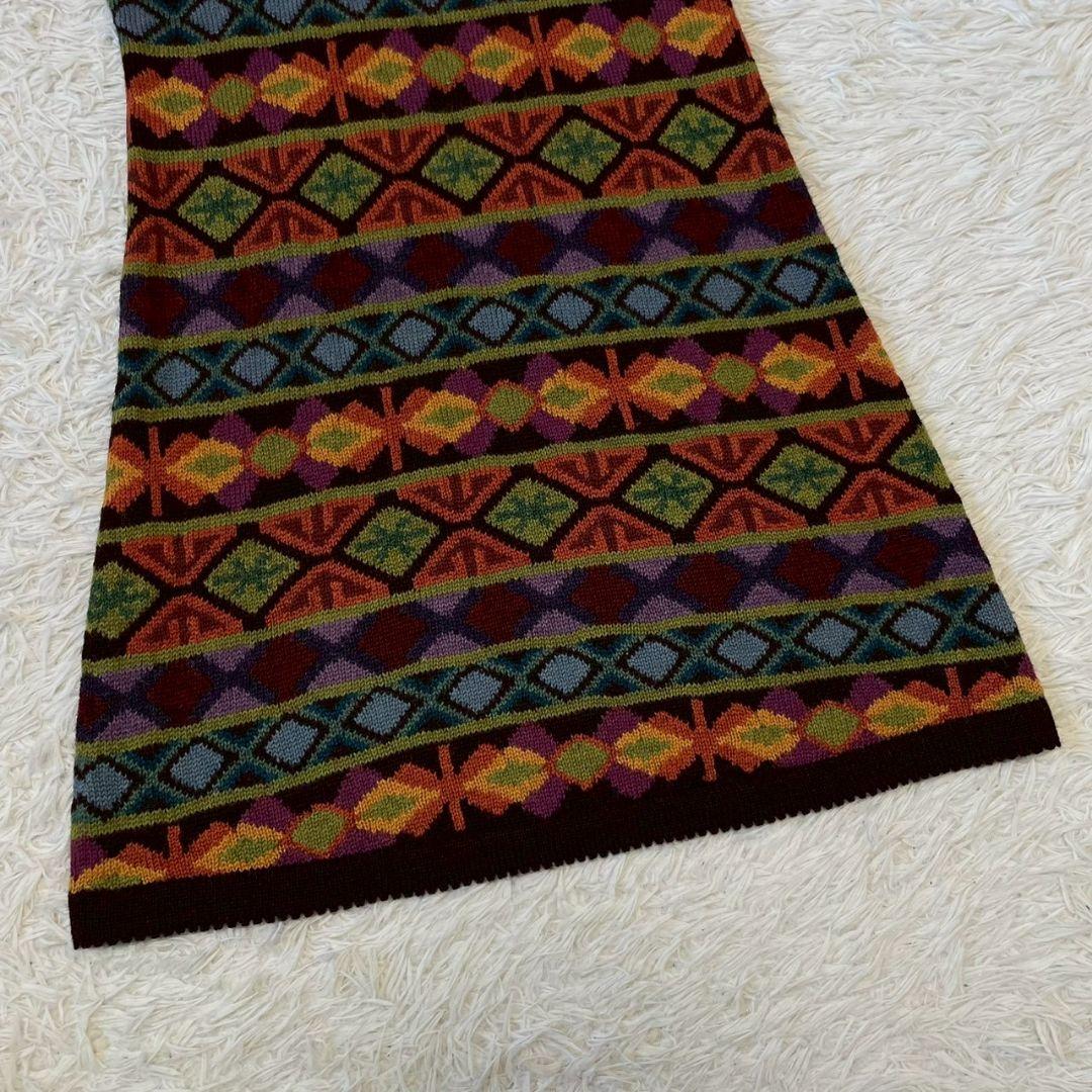 アルパカ専門店　T'IKA ニット　ワンピース　総柄 ペルー製