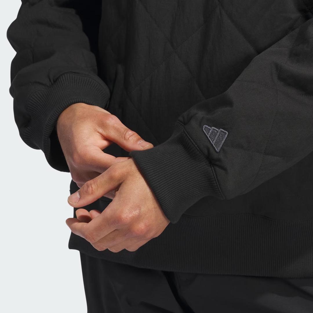 【XL】秋冬 アディダス ゴルフ 保温 中綿キルティング プルオーバージャケット