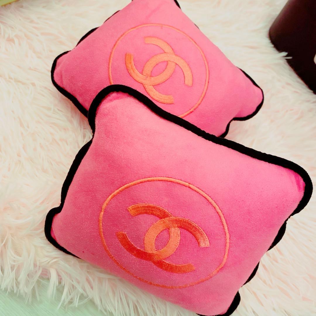 CHANEL クッション　ピンク　刺繍　ココ　セット　レア　ノベルティ