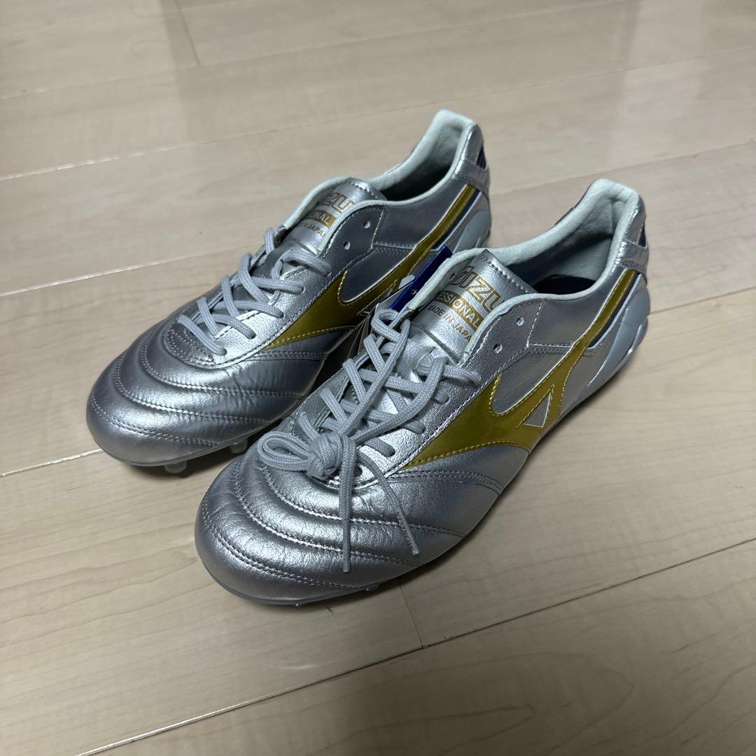 Mizuno モレリア DNA サッカーシューズ シルバー/ゴールド　26.0