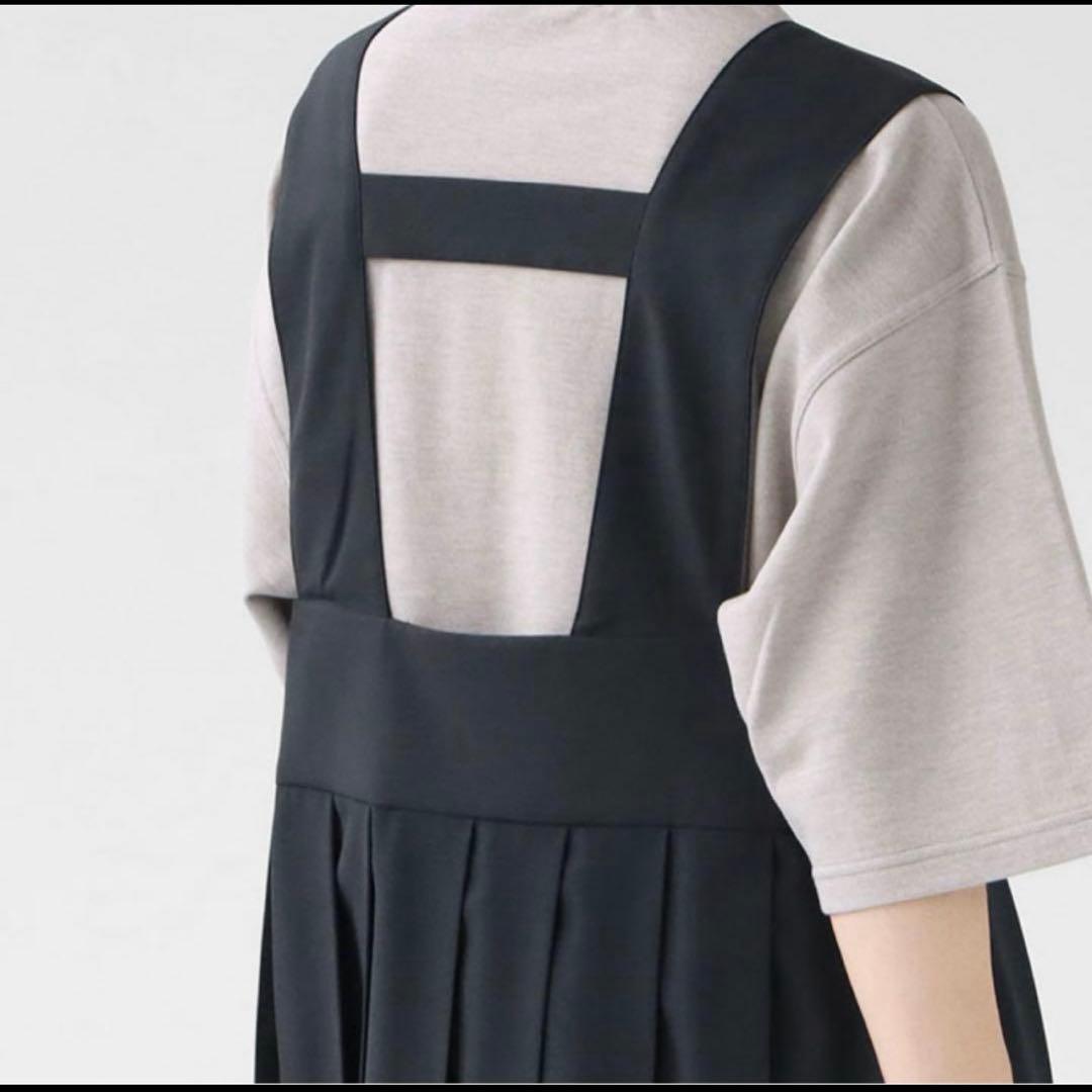 【試着のみ】mizuiro ind／プリーツジャンパースカート／チャコールグレー