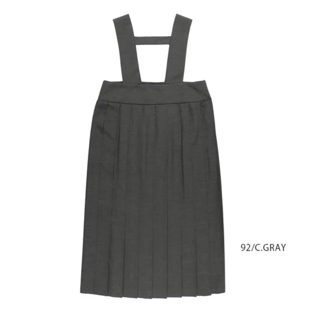 【試着のみ】mizuiro ind／プリーツジャンパースカート／チャコールグレー