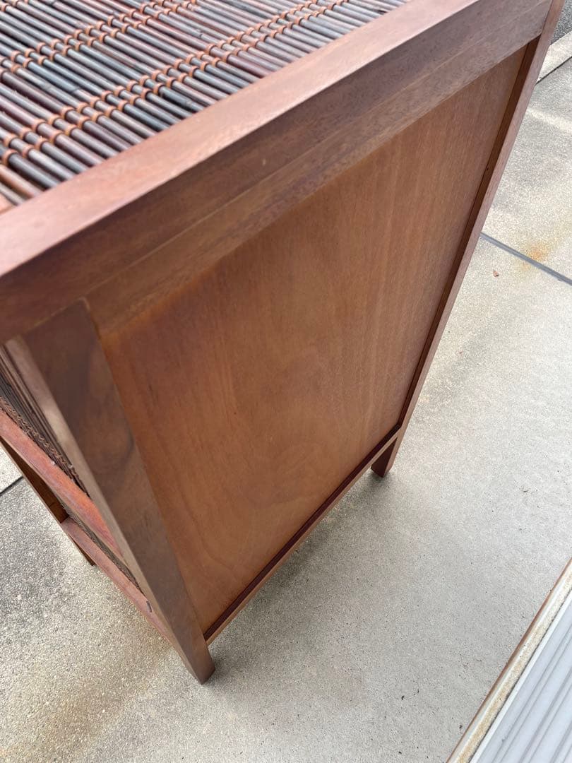 アジアン家具　木製ラタン風チェスト 4段