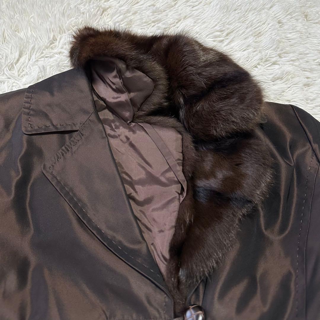 Leilian　レリアン　シルク100%　リスファー　リアルファーコート　毛皮